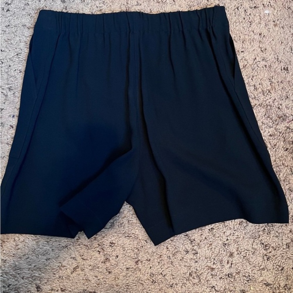 Theory | Women's Drawcord Short Rosina Crepe in Navy Blue Size 4 - Picture 2 of 8